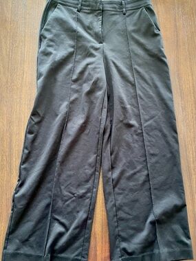 Ichi Black Front-Seam Wide-Leg Women's Pants - Large (30” inseam)